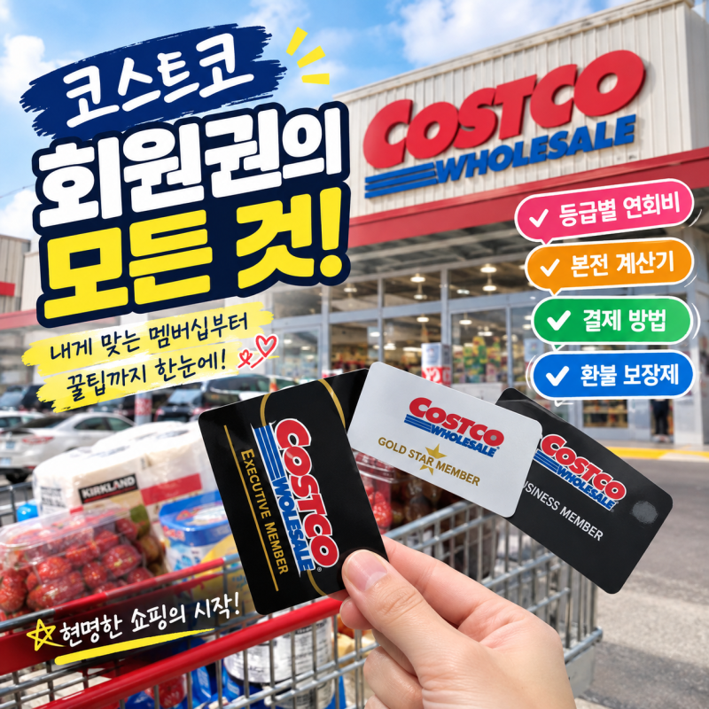 코스트코 회원권 종류, 연회비 가격, 본전 계산부터 환불·가족카드 혜택 총정리