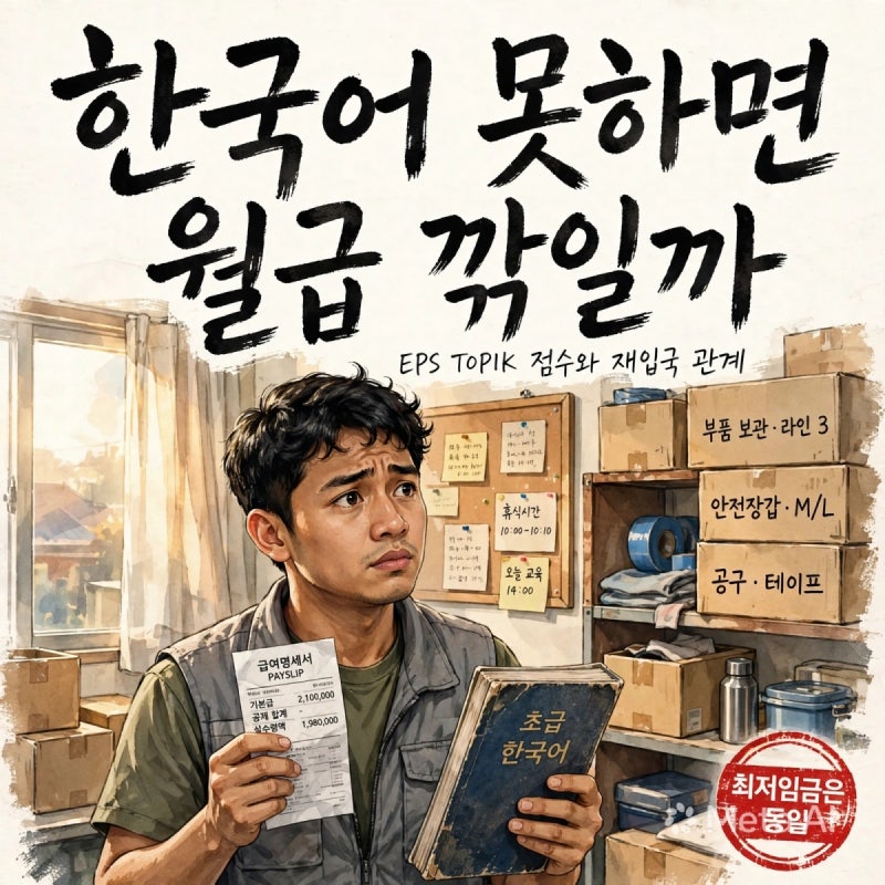 외국인 근로자 한국어 못하면 월급 EPS TOPIK 재입국 영향