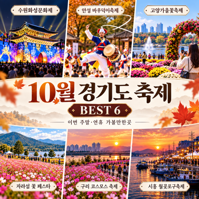 2026 10월 경기도 축제 BEST 6｜이번 주말·연휴 가볼만한곳