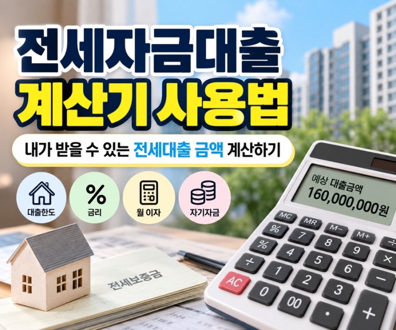 전세자금대출계산기 사용법｜내가 받을 수 있는 전세대출 금액 계산하기