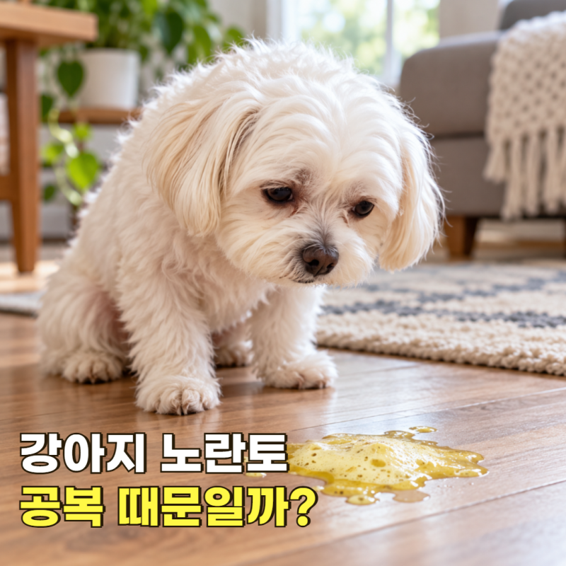 강아지 노란토 왜 할까? 강아지토하는이유, 공복토·거품토 원인과 대처법