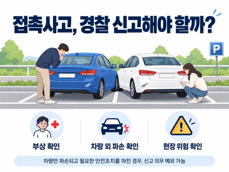 경미한 접촉사고도 경찰에 신고해야 할까? 신고가 필요한 경우 정리