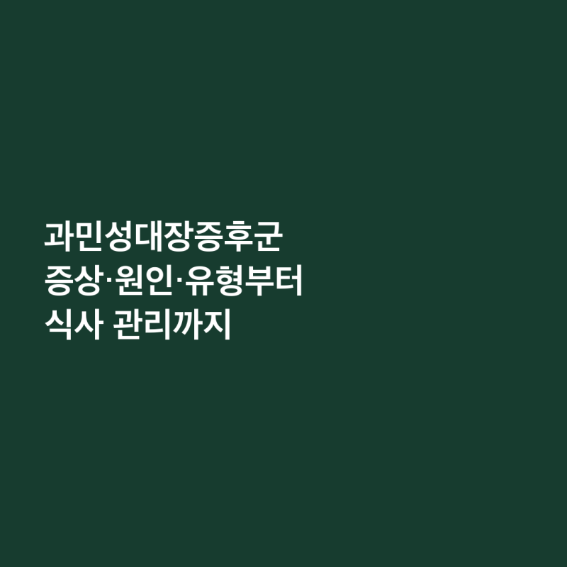 과민성대장증후군 증상·원인·유형부터 식사 관리까지, 국내 지침으로 정리