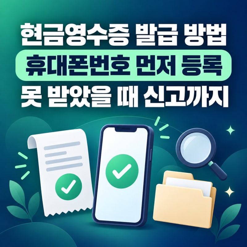 현금영수증 발급 방법｜휴대폰번호 등록부터 미발급 신고까지