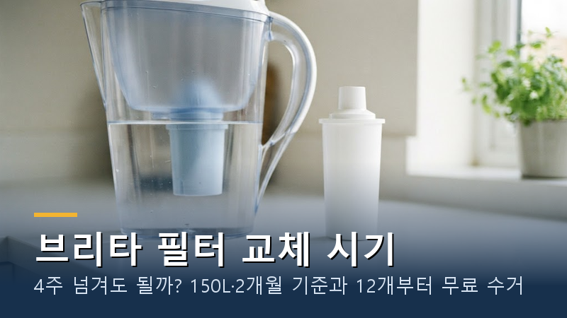 브리타 필터 교체 시기, 4주 넘겨도 될까?｜12개부터 무료 수거