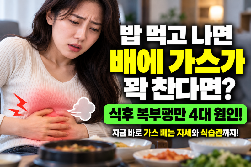 밥 먹고 나면 배에 가스가 꽉 찬다면? 음식만의 문제는 아닐 수 있습니다! 식후 복부팽만 4대 ....