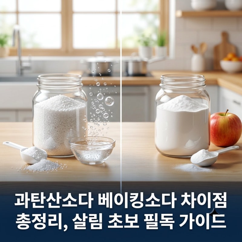 과탄산소다 베이킹소다 차이점 총정리, 살림 초보 필독 가이드