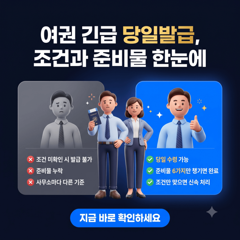 여권 긴급 당일발급 지역여권사무소 방문법, 준비물 6가지와 소요시간 30분부터 2시간까지 정....