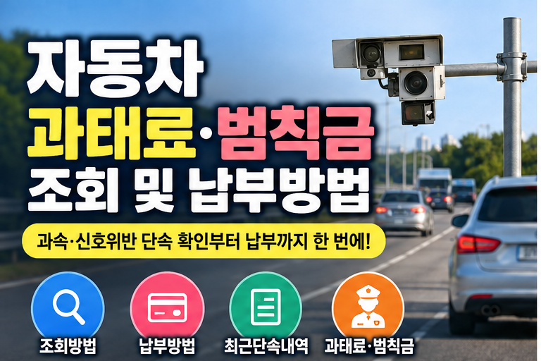 자동차 과태료·범칙금 조회 및 납부방법 총정리｜과속·신호위반 단속 확인