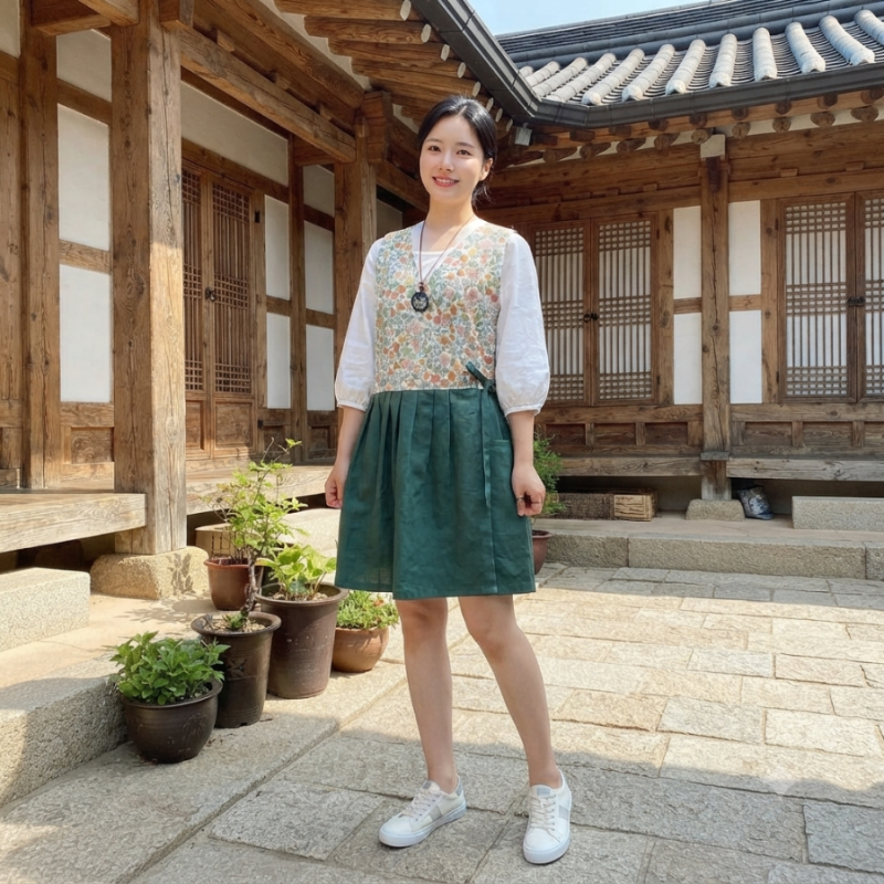 빅사이즈 미니 한복 앞치마