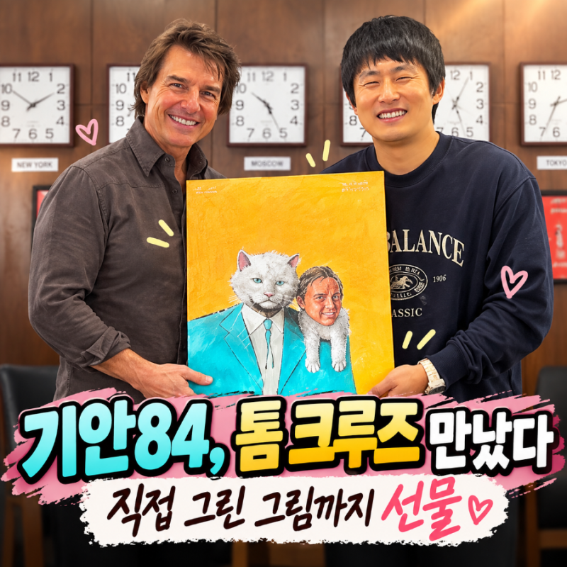 ✨️✨️기안84 톰 크루즈 만났다 “건강하세요 형님” 직접 그린 그림까지 선물✨️✨️