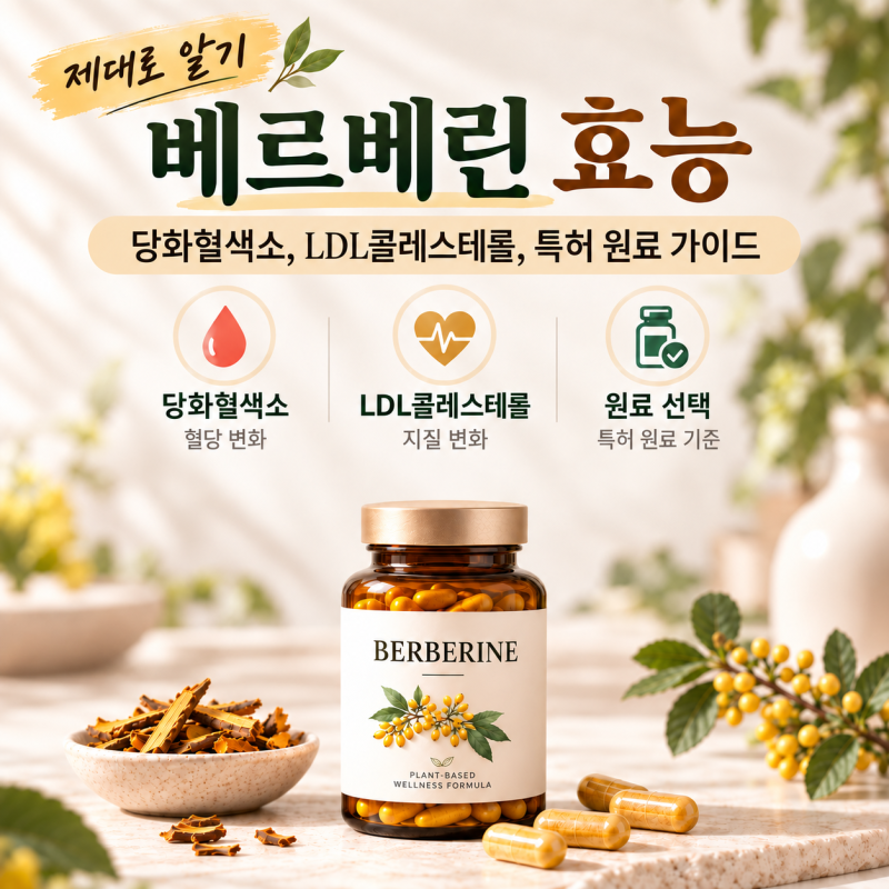 베르베린 효능 제대로 알기: 당화혈색소(HbA1c) 수치와 LDL콜레스테롤에 도움이 되나요?