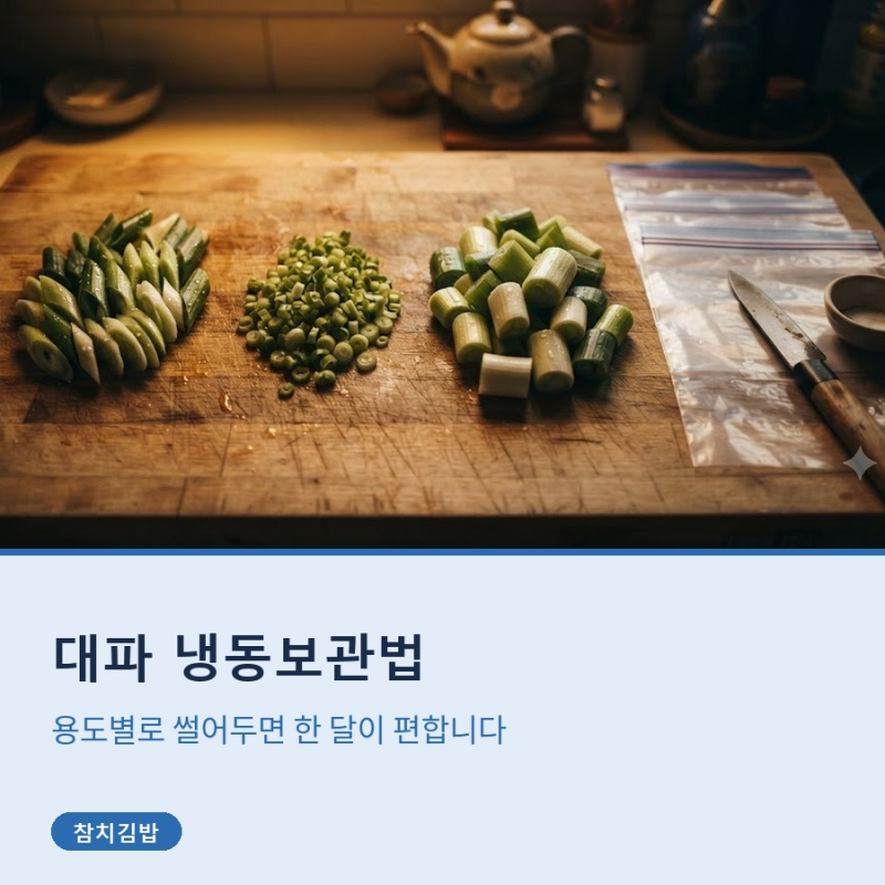 대파 냉동보관법, 용도별로 썰어두면 한 달이 편합니다
