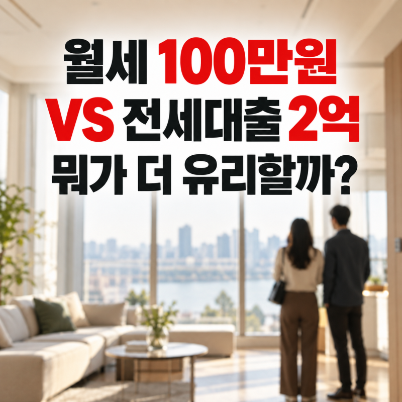 월세 100만원 vs 전세대출 2억원, 2년 살면 어디가 더 저렴할까?