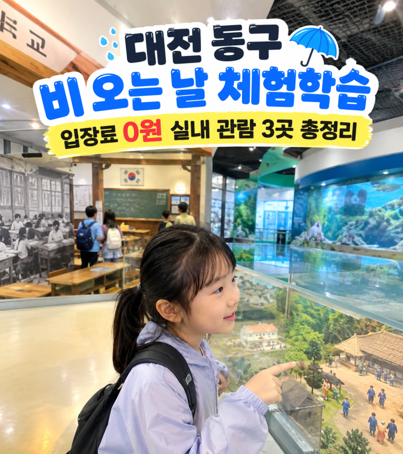 대전 동구 비 오는 날 체험학습 | 입장료 0원 실내 관람 3곳 총정리