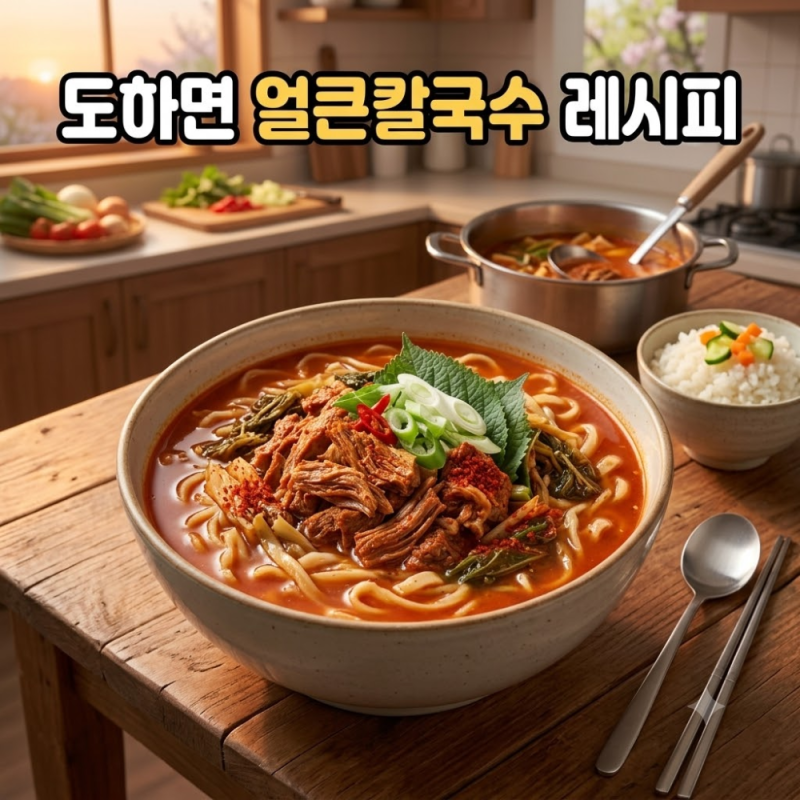도하면 얼큰칼국수 실패 없는 황금 레시피: 비법 양념장과 조리 포인트는?