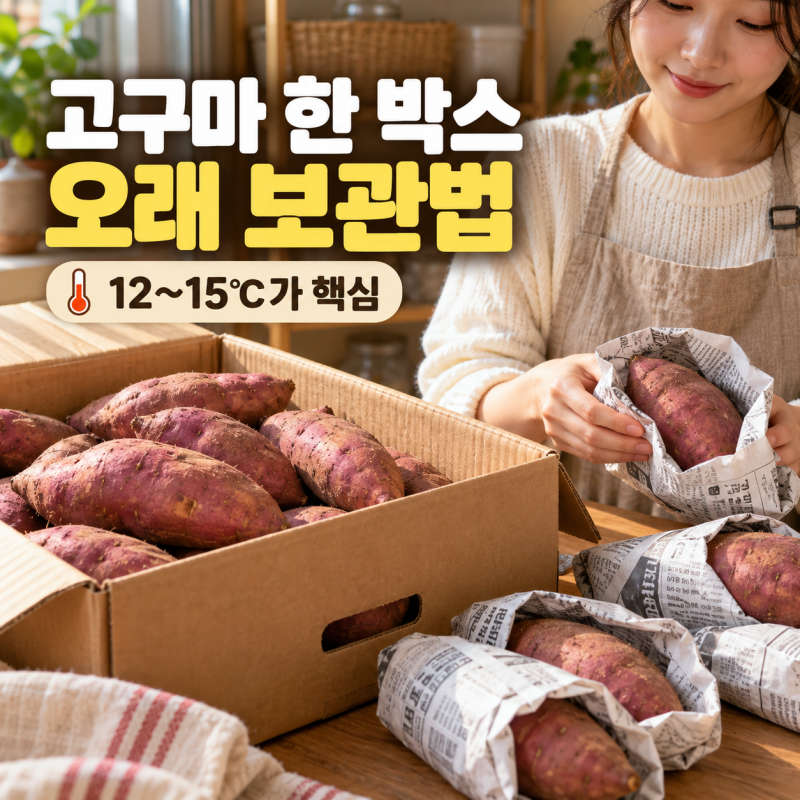 고구마 보관법, 한 박스 오래 두는 적정 온도와 보관 장소