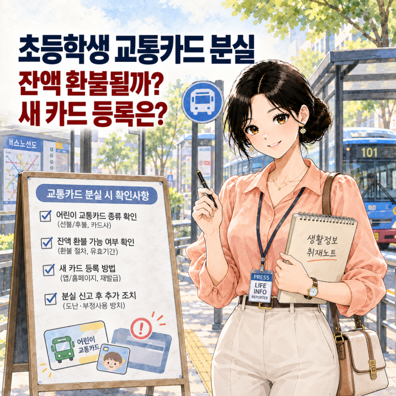 초등학생 교통카드 잃어버렸을 때｜티머니·이즐 분실 잔액 환불 방법