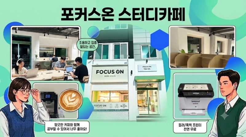 [진주 스터디카페] 가좌동 경상대 스터디카페 추천 '포커스온 스터디카페' 솔직후기 (이벤트 ....