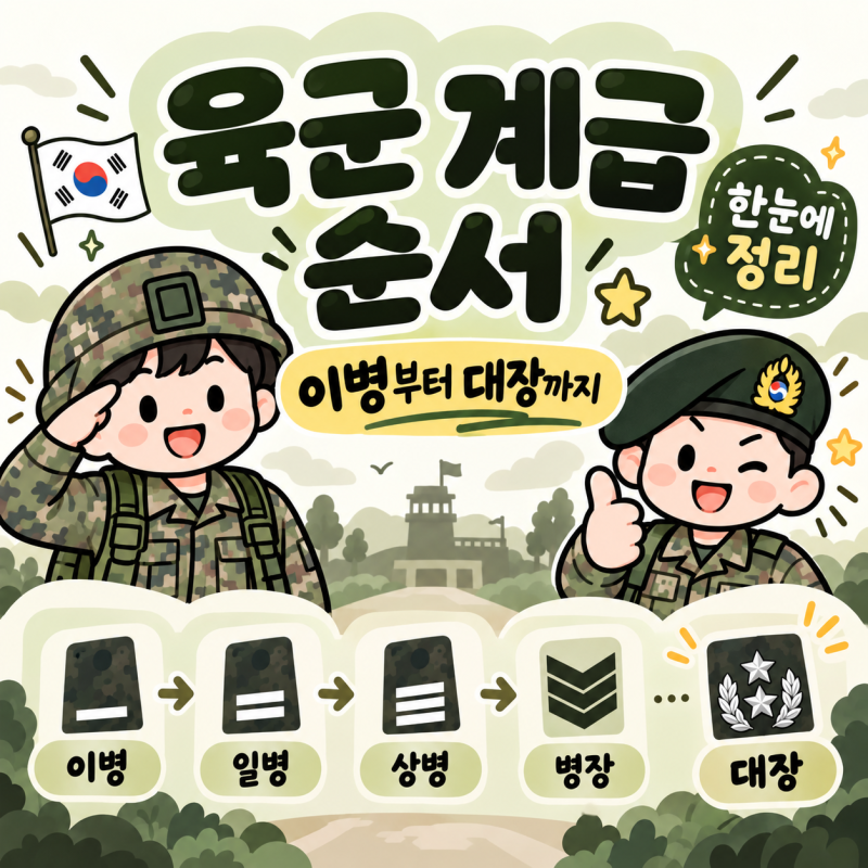 육군 계급 순서 총정리, 이병부터 대장까지 계급장 한눈에 보기