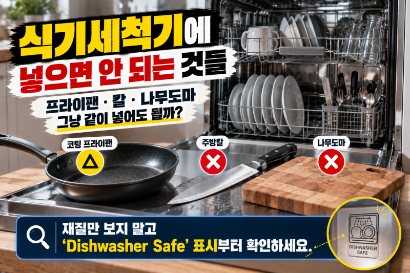 식기세척기에 넣으면 안 되는 것들, 프라이팬·칼·나무도 괜찮을까?