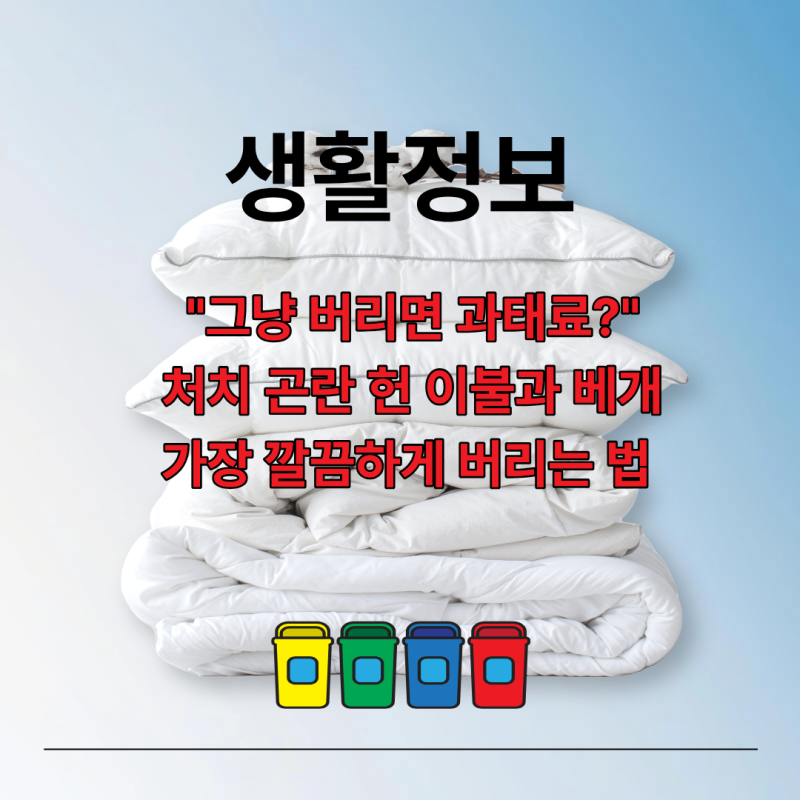 "그냥 버리면 과태료?" 처치 곤란 헌 이불과 베개 가장 깔끔하게 버리는 법(계룡시)