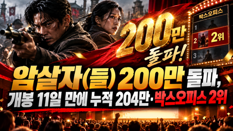 암살자(들) 200만 돌파, 개봉 11일 만에 누적 204만·박스오피스 2위