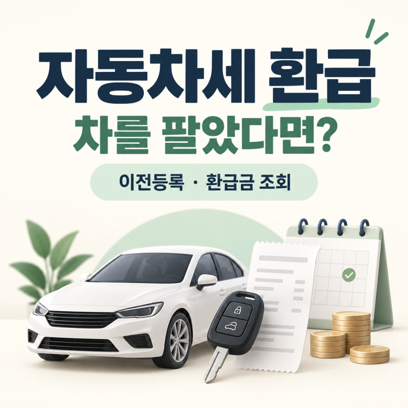 차는 팔았는데 자동차세는? 연납 환급 조회·신청 방법