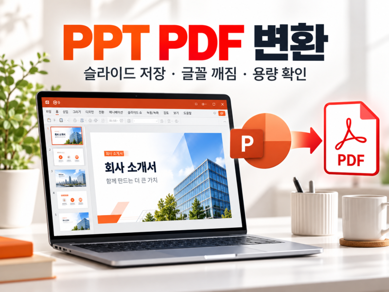 PPT PDF 변환 방법｜슬라이드 저장·글꼴 깨짐 해결