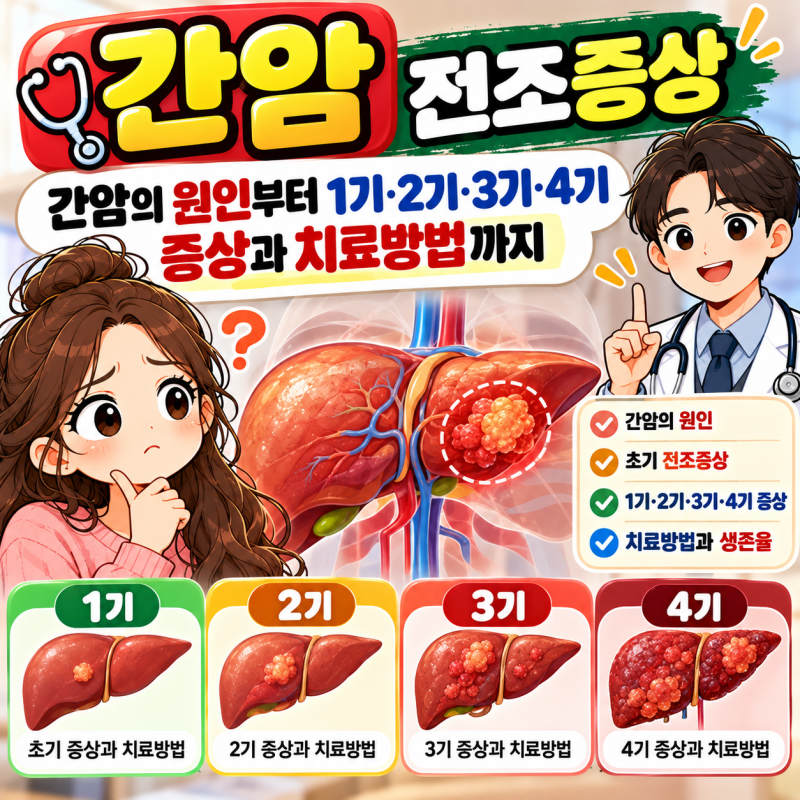 간암 전조증상간암의 원인부터 1기·2기·3기·4기 증상총정리 간암을 예방하려면?간암 치료방....