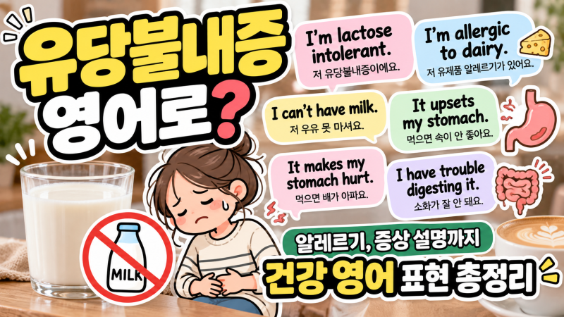 “유당불내증이에요” 영어로? | 알레르기가 있어요, 속이 안 좋아요 등 건강 영어 표현