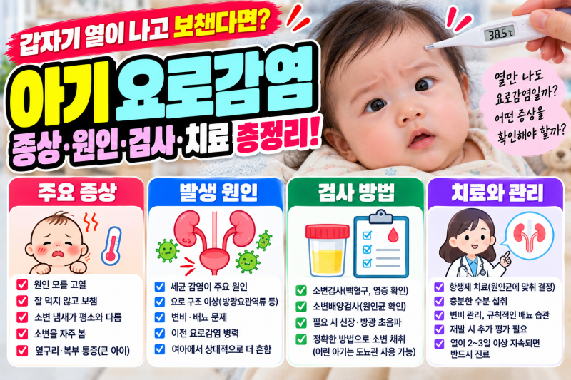 아기 요로감염 증상 열만 나도 의심할까? 원인과 소변검사 총정리