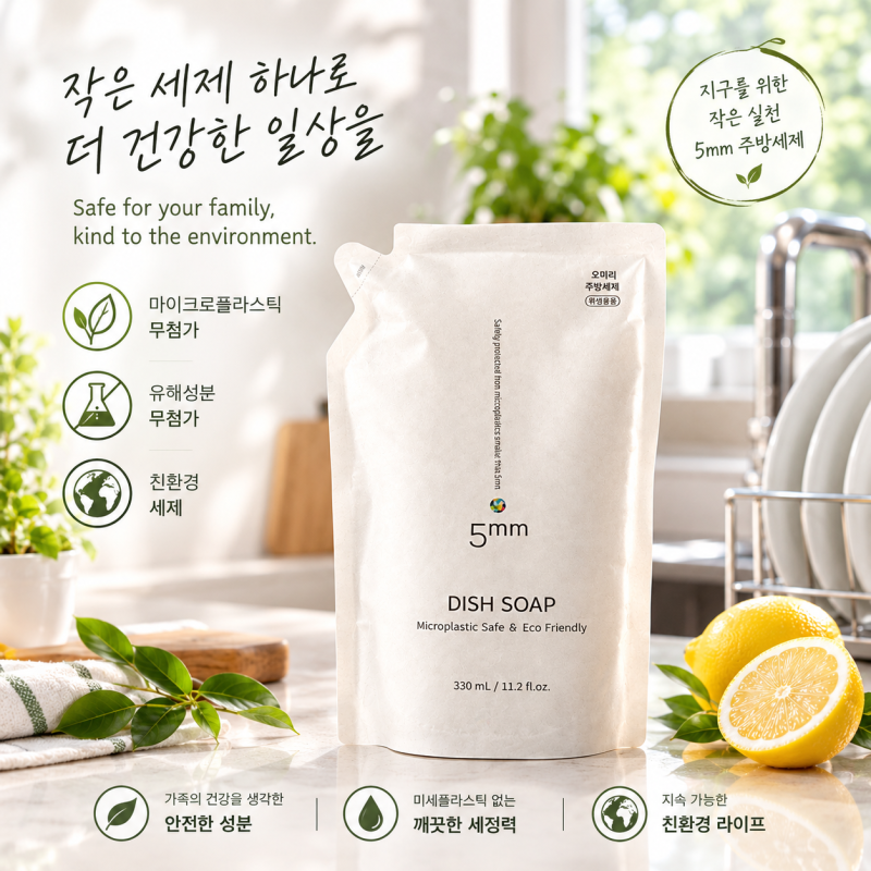 5MM오미리 주방세제 후기 | 이산화탄소전환탄산염 1종주방세제, 아기 젖병까지 안심