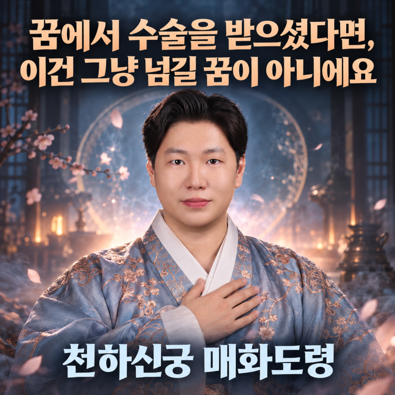 꿈에서 수술을 받으셨다면, 이건 그냥 넘길 꿈이 아니에요 — 천하신궁 매화도령의 수술을받....