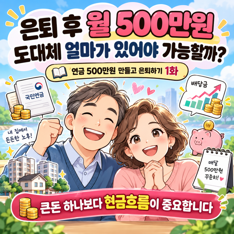 연금 500만원 만들고 은퇴하기 1화｜은퇴 후 월 500만원, 도대체 얼마가 있어야 가능할까
