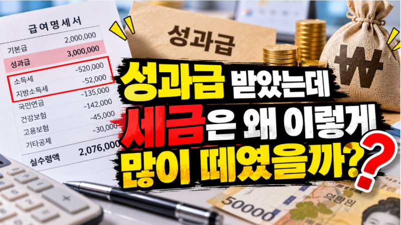 성과급 세금 왜 이렇게 많이 떼나요? 상여금 실수령액이 적은 이유