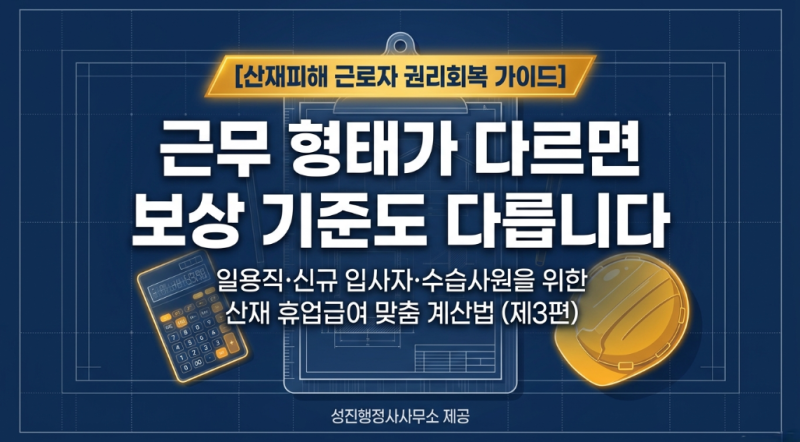 [ 산재 휴업급여 3편 ] 일용직·입사 3개월 미만·수습기간의 평균임금 계산법