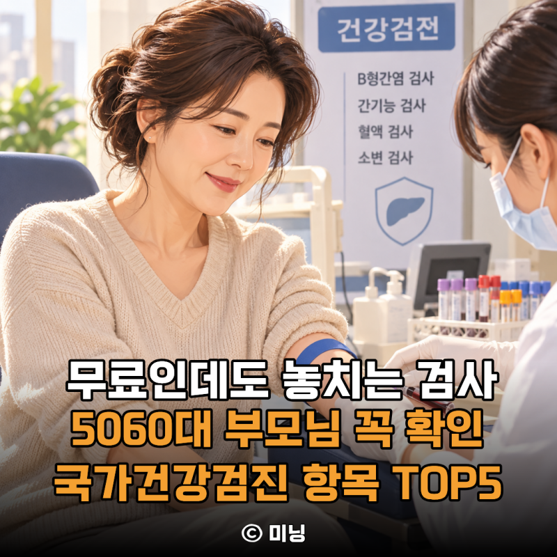 “무료인데도 놓친다고?” 405060대 부모 나이별 국가건강검진 항목 TOP5
