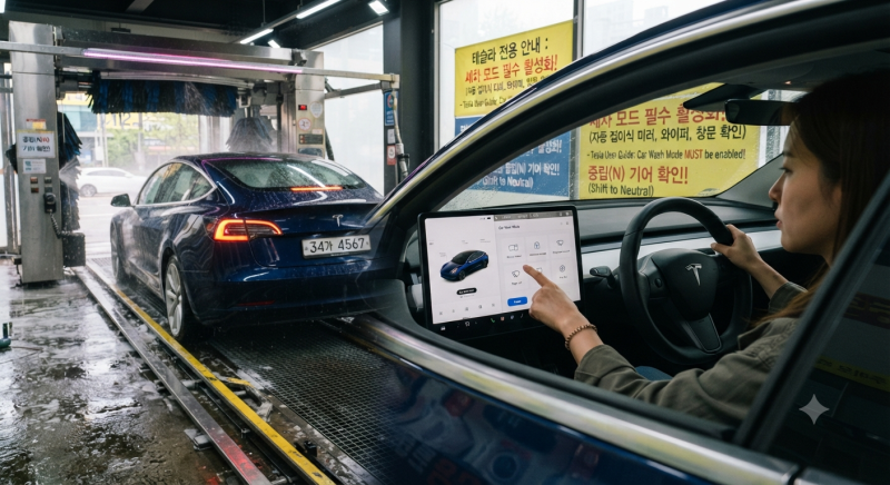 테슬라 전기차 자동 세차할 때 꼭 알아야 할 주의사항과 안전한 순서