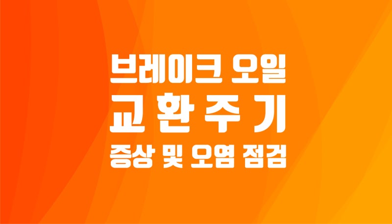 브레이크오일 교환주기 증상 및 오염 점검법 총정리