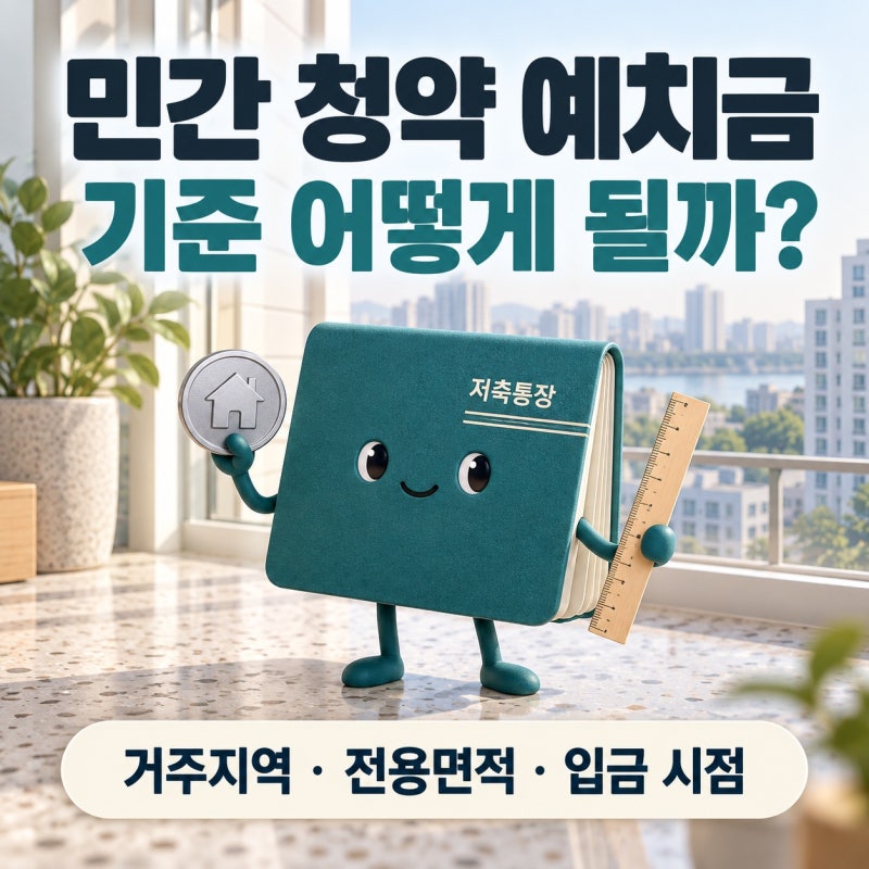 민간 청약 예치금 기준 어떻게 될까?