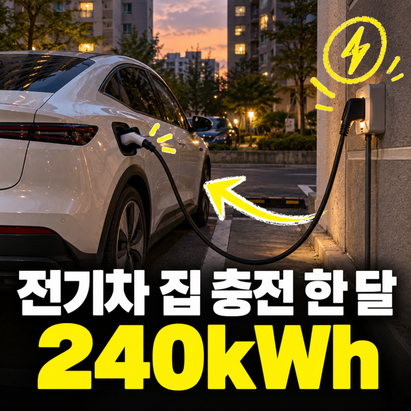 전기차 집밥 충전 한 달 240kWh 쓰면 전기요금 얼마 나오는지 계산해 봤어요