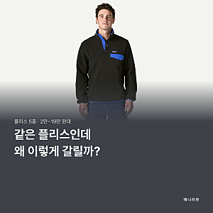파타고니아 신칠라 19만 원대, 2만 원대 플리스와 8배 차이 나는 이유..? (컬럼비아·아이더)