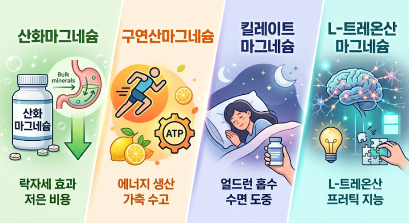 [영양제 가이드] 마그네슘 종류별 차이점과 나에게 딱 맞는 선택 방법!