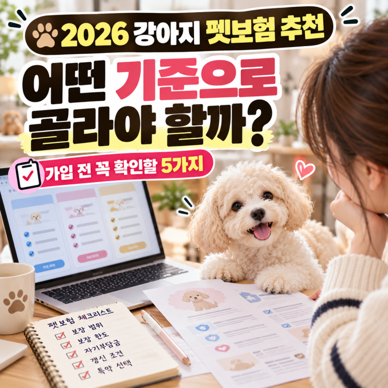 2026 강아지 펫보험 추천 (보험 선택할 때 확인할 5가지)