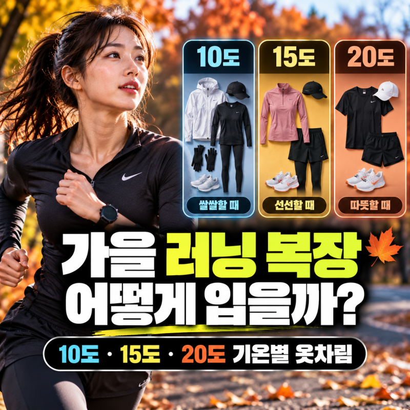 가을 러닝 복장 어떻게 입을까?｜10도·15도·20도 기온별 옷차림