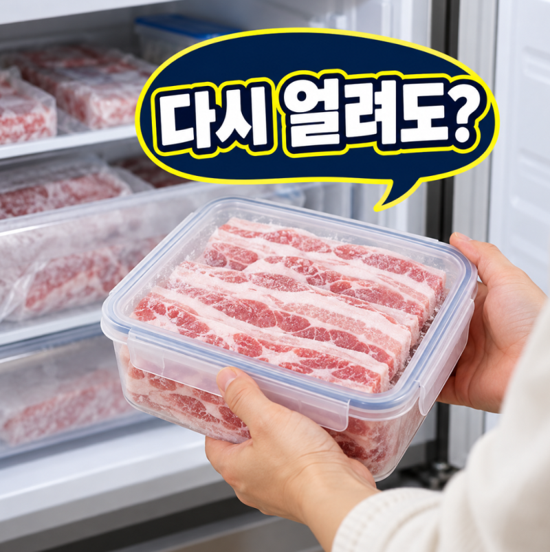 트레이더스 냉동 삼겹살, 남은 고기 다시 얼려도 될까?