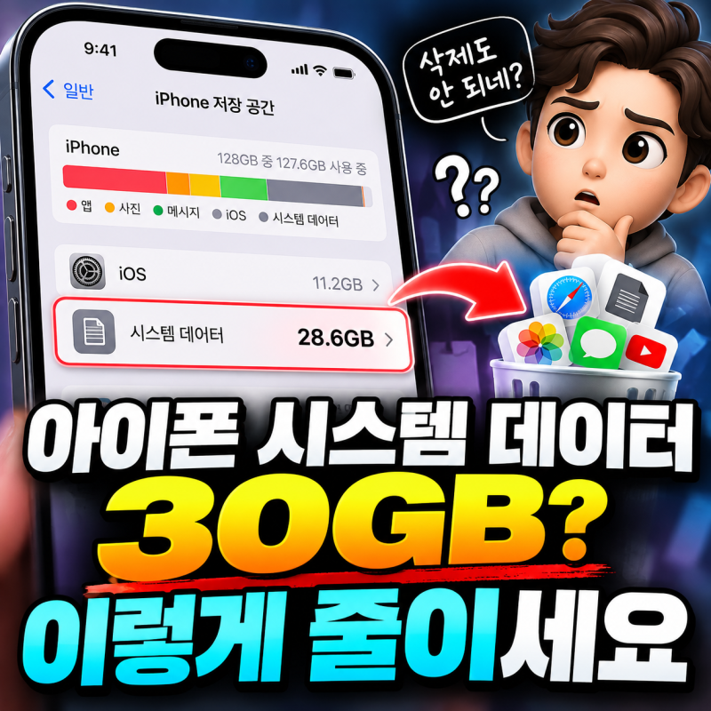 아이폰 시스템 데이터 20~30GB, 왜 이렇게 커질까? 줄이는 방법 7가지