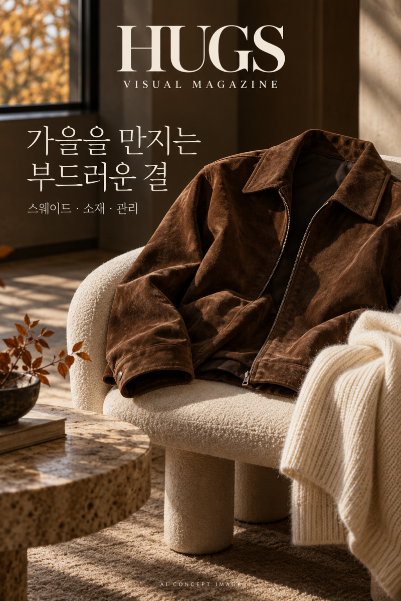 스웨이드자켓 고르는 법｜천연·인조 소재 차이와 가을 관리