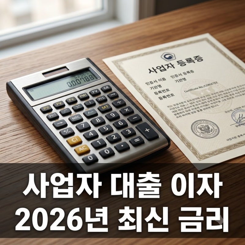 개인사업자대출이자 2026년 최신 금리 비교 및 이자 절감 팁